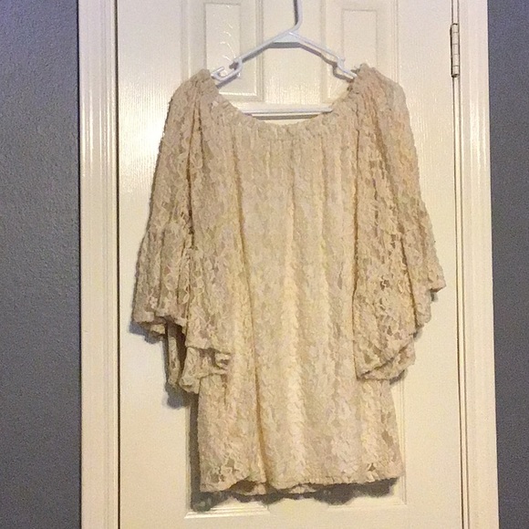 Cream lace off the shoulder blouse - Picture 1 of 1